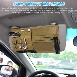 Unbranded Tactical Molle Car Sun Visor Organizer Vehicle Visor Panel Storage Pouch Holder