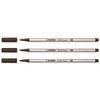 STABILO Set of 3 Felt Tip Pens 68 Brush Brown