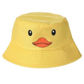 Beyond Happy Unisex Adult Duck Face Bucket Hat, Cute Fun Design Cotton Blend Sun Hat, Adjustable Strap (Yellow)