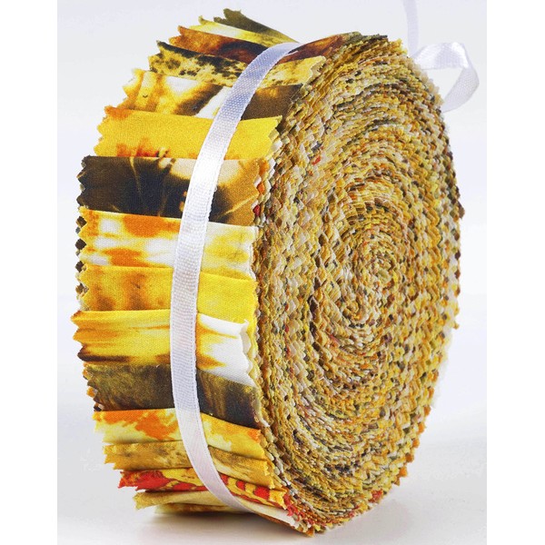 Soimoi 40Pcs Tie Dye Print Precut Fabrics Strips Roll Up