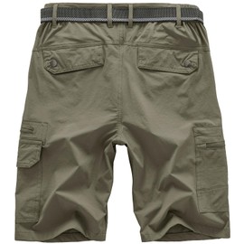 Jessie Kidden Mens Outdoor Casual Expandable Waist Lightweight Water Resistant Quick Dry Fishing Hiking Shorts (Light Green, 36)