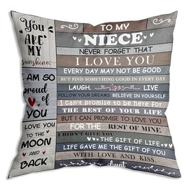 ZNGFON to My Niece Never Forget That I Love You Throw Pillow Covers - 18x18 Inch Niece Gifts from Aunt/Uncle for Graduation or Birthday