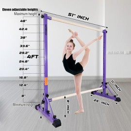 FC FUNCHEER Adjustable Ballet Barre,Portable Dance bar,Fitness Equipment for Dance & Balance Excercise,Super Sturdy for Balance Workout,Weight Limit 250 LBS