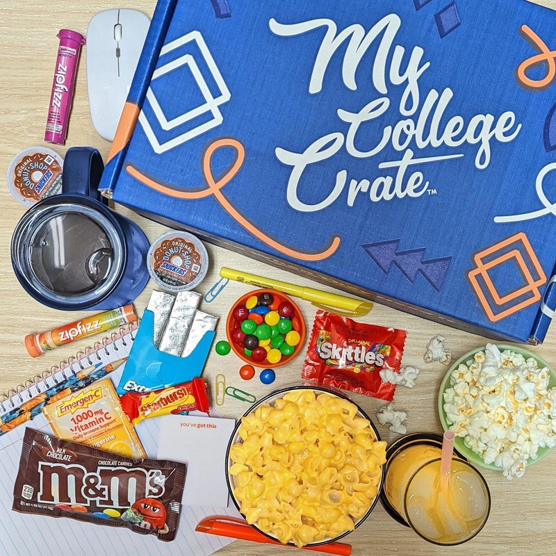College Student Finals Crate (18 Piece Care Package) K-Cups, Candy,
