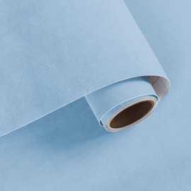 VaryPaper 15.7" x 78.7" Light Blue Flocking Velvet Drawer Liner Self Adhesive Felt Lining Soft Fabric Jewelry Box Liner Velvet Wallpaper Peel and Stick Blue Contact Paper for Cabinets Dresser Shelves