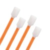 (100pcs) 5.11" Square Rectangle Foam Cleaning Swab Sticks-Orange