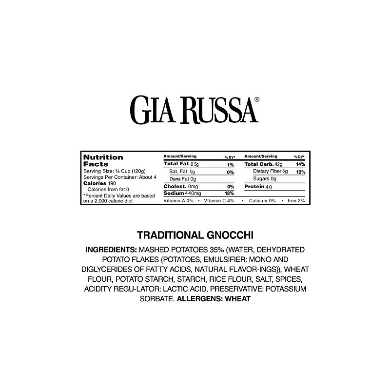 Gia Russa Gnocchi with Potato - Potato Gnocchi, Traditional Italian