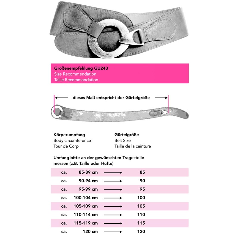 Caspar GU243 Wide Women's Waist Belt - 95