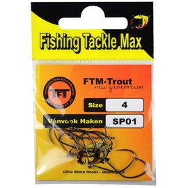 FTM Spoon Hooks Barbless – 10 Trout Hooks for Blinkers, Size: 4