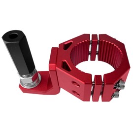 JMSMSH UTV Flag Bracket Kit, LED Light Whip Bracket Kit (Red), 360° Rotating Aluminum Rollover Bar Clamp, Fits Perfectly in 1.75" 2" Roll Cage, Auto with Flagpole Mount for 1/4 inch Flag Pole