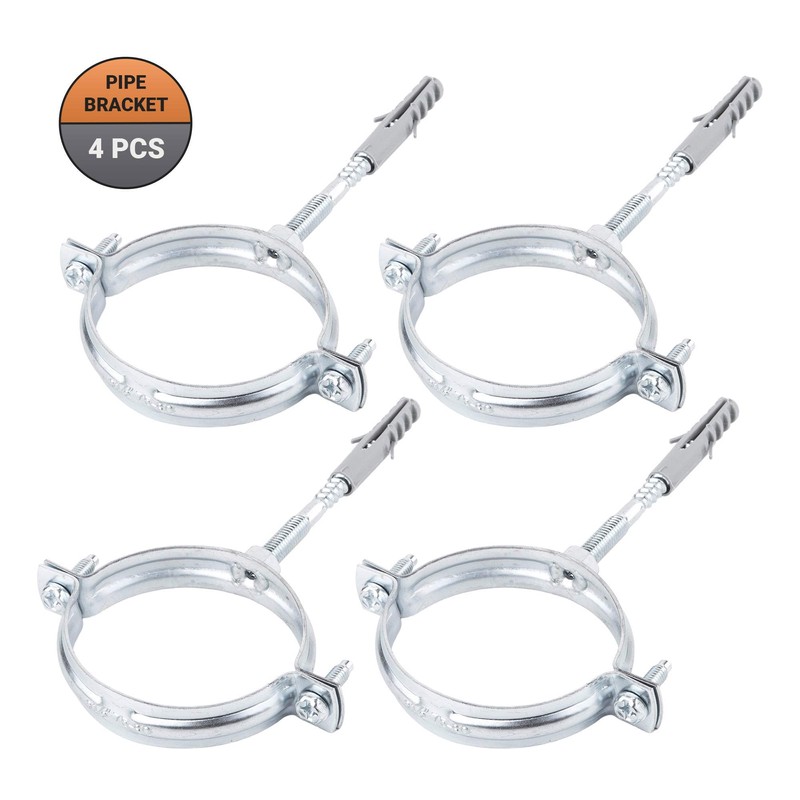 Pack of 4 Metal Pipe Brackets Clips Clamps for Pipes