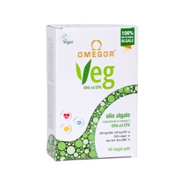 OMEGOR® VEG Omega 3 Vegan Algae Oil | The Only IFOS Certified | 250mg DHA and 125mg EPA per Capsule | 60 Capsules, Delivery 2 Months | 100% Vegan