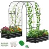 Docred Galvanized Raised Garden Bed Planter Box with Arch Trellis