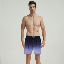 Mens Swim Trunks Quick Dry Beach Shorts Durable Bathing Suits with Mesh Liner Purple Size XL