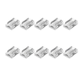 Biantie La LED Strip Connector 8mm 2-Pin, 10 Pack Solderless Clips, L-Shaped T-Shaped Straight Connection for Strip and Wire, Single Color COB Tape Lights, 5V 12V 24V DC