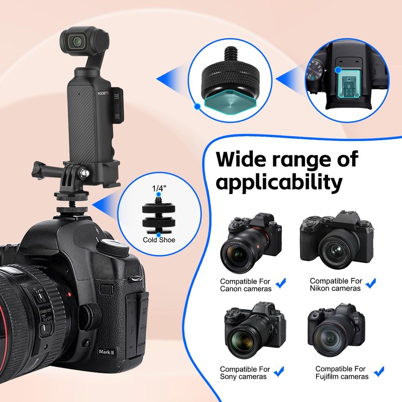 Osmo Pocket 4/3 Cold Shoe Adapter for Camera, DSLR Multi