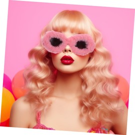 PACKOVE Creative Plush Fun Sunglasses Photo Prop Comfortable Party Accessory Soft Material Stylish Round Frame for Women Men Festival Use