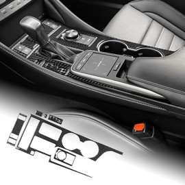 AIRSPEED for Lexus Car Gear Shift Panel Cover Carbon Fiber Center Console Frame Interior Trim for Lexus RC300 RC350 RC200T 2019-2023, Black