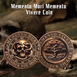 RYUKENLM 5pcs Memonto Mori Memonto Vivere Coin 3D Skull Challenge Coins Daily Stoic Reminder Token EDC Coins for Daily Inspirational Gifts