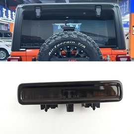hilopexi LED 3rd Brake Light for jeep wrangler JL 2018 2019 2020 2021 2022 2023 2024 Rear High Mounted Stop Light Replacement LED third brake Lamp Red lens Smoked black Lens (Black lens red light)