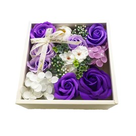 SCAMPER Soap Flower Rose Gift in Box, Square Gift for Father's Day, Mother's Day, 60th Birthday Celebration, Birthday, Anniversary, Respect for the Aged Day, Teacher's Day, Present, Valentine's Day