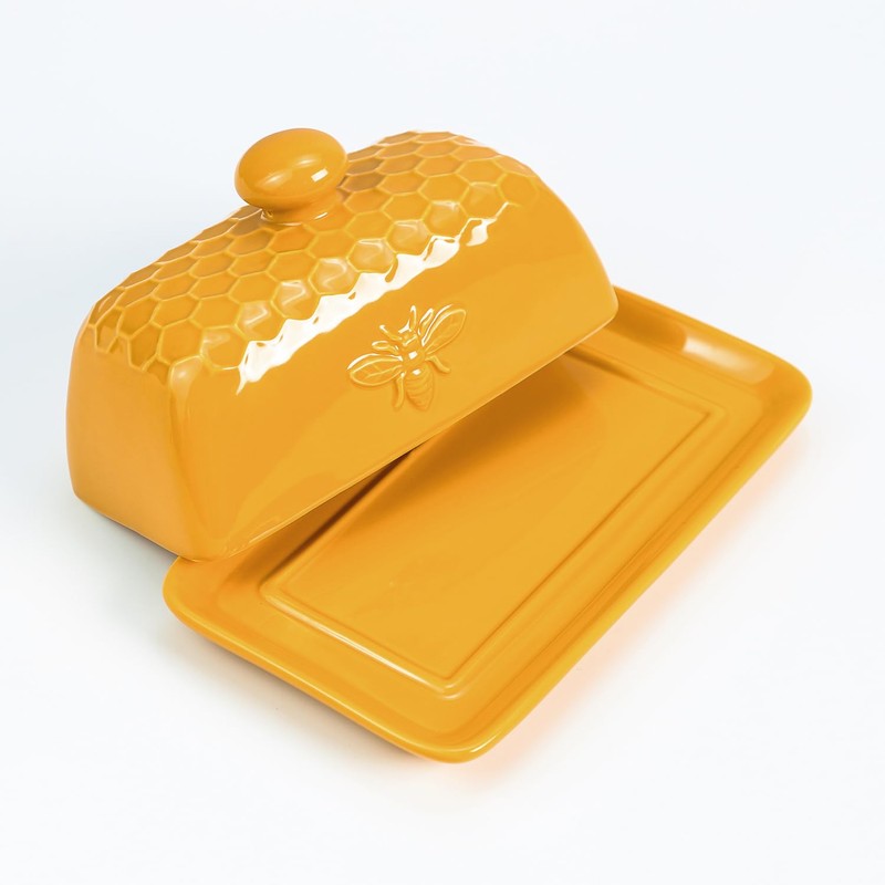 Bicuzat Ceramic Butter Dish with Lid Butter Keeper Butter Plate