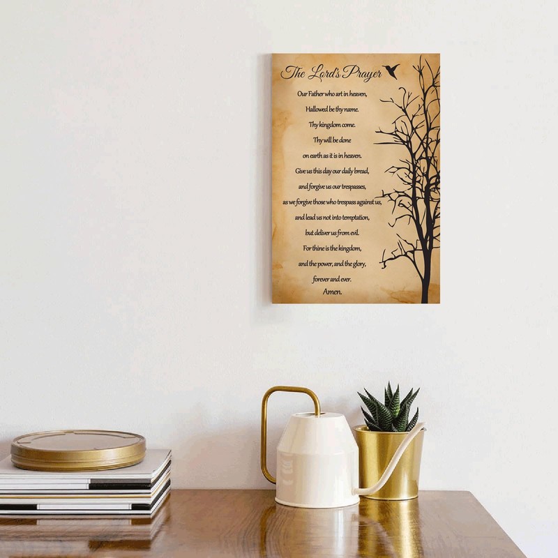 Our Father Prayer Wall Art,Christian The Lords Prayer Decor,Inspirational Quotes