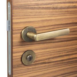 Gedotec Luce Door Handle Set Toilet Bathroom 1 Set Vintage Rosette Brass Door Fitting Antique Bronze for Room Doors Door Handle with Mounting Material Handle