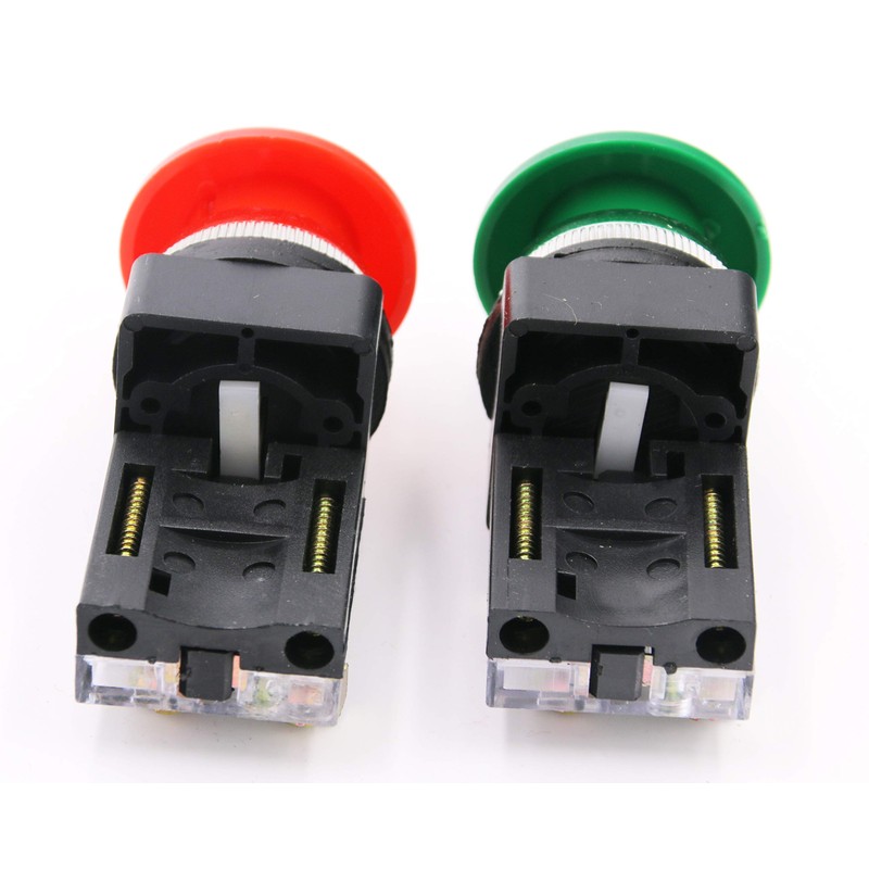 AC 250V 6A 1NO 1NC DPST Momentary Mushroom Head Push