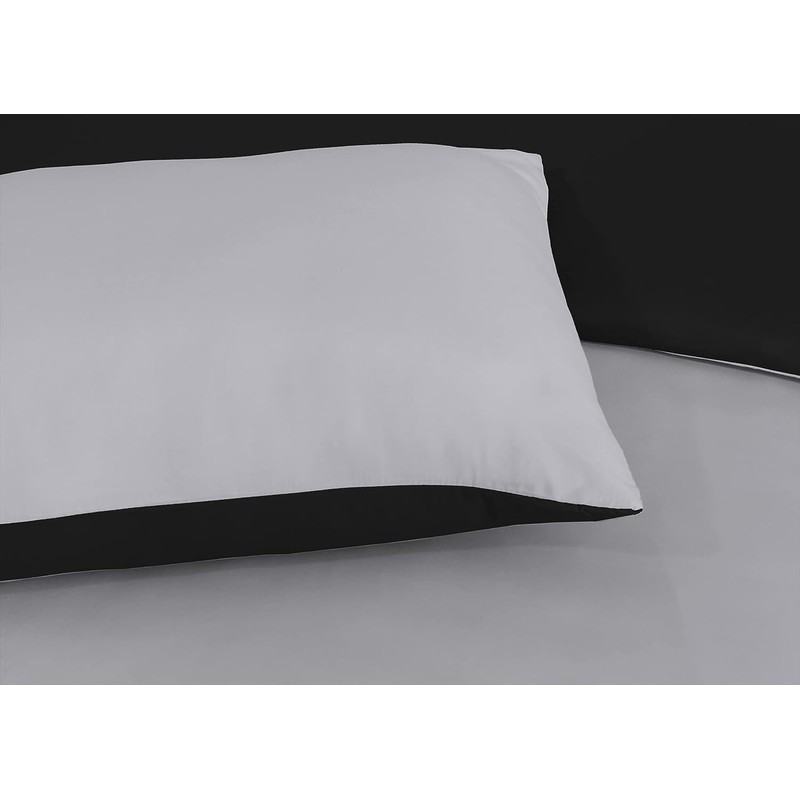 Ev Dekor® Duvet Cover Set Single Grey Black - Soft