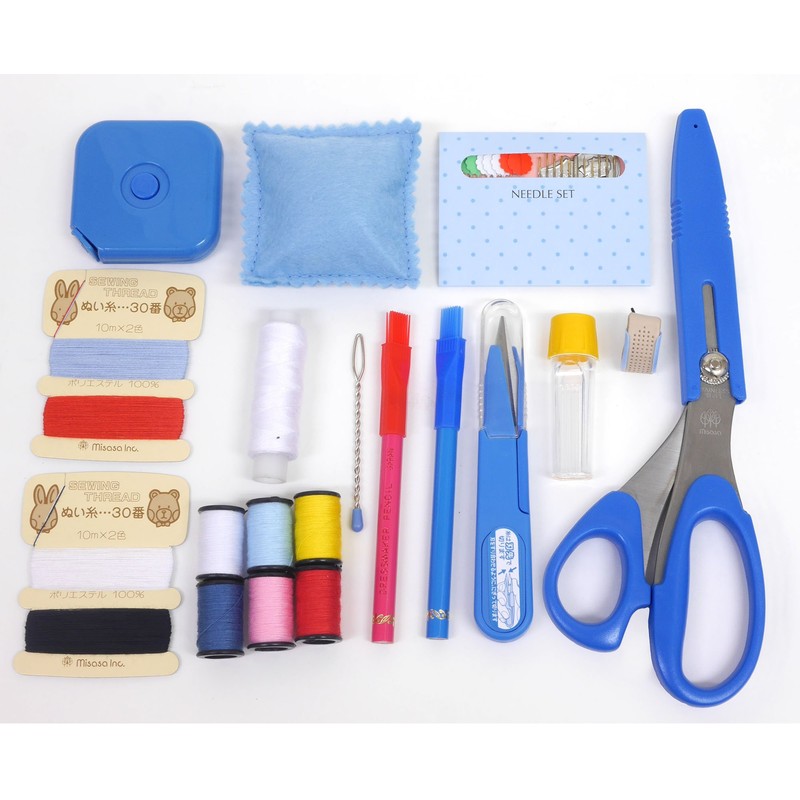 Misasa 8240 Sewing Set, Striped Zipper Bag, L