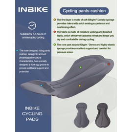 INBIKE Men's Cycling Bib Shorts with Pocket, 3D Padded Bike Bib Shorts, Breathable Biker Shorts for Bicycle Spinning Biking Persian Blue