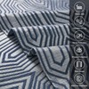Indigo Blue and Silvery 100% Blackout Jacquard Geometric Pattern Curtains,52