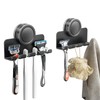 RIVAMBER Suction Cup Hooks, Razor Holder for Shower, Matte Black