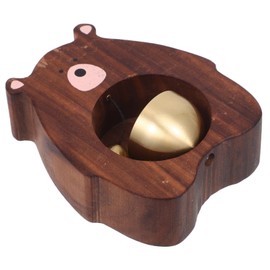 ORFOFE Brass Wood Bear Doorbell Magnetic Chime Entryway Bell Attractive Ornament Loud Ring