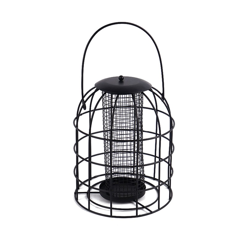 Iron Cage Bird Feeder Metal Bird Food Dispenser Hanging Feeding