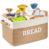 Lukeline Bread Storage Basket for Kitchen, Foldable Fabric Bread Keeper