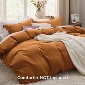 Bedsure Bedsure Honey Ginger Duvet Cover Full Size - 3 Pieces Prewashed Extra Soft Bedding Set, Includes 1 Duvet Cover 80x90 Inches with Zipper Closure & 2 Pillow Shams, Comforter Not Included
