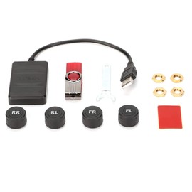 Tire Pressure Monitoring System, Akozon USB TPMS Tyre Pressure Monitoring System, TPMS Monitoring Alarm Tire Pressure Alarm System with External Sensor for Android Navigation