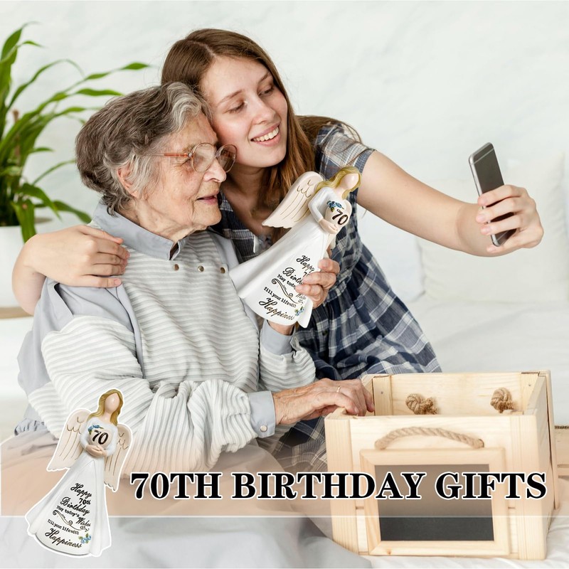 70th Birthday Angel Figurine Gifts for Women，Her - 70 Years