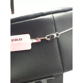 Unbranded Sterling 925 Two - Tone CZ Cluster Purple Amethyst Puppy Dog Pet Necklace 18''