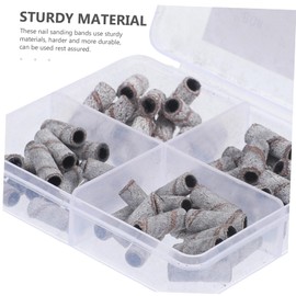 WOONEKY 60pcs Manicure Nail Sanding Bands Detail Boards Tools Nail Strips Grits Nail Dust Collector Sanding Bands for Nail Drill Sand Paper Drill Sanding Bands Gel Pusher Tungsten Steel