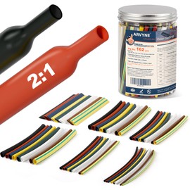 ARVYNE Heat Shrink Tubing Kit 162PCS, 2:1 Electrical Wire Insulation Set, 9 Colors 6 Sizes, Flame Retardant & Halogen-Free, Heat Shrink Tubes for Automotive, Marine, Electronics & DIY Repair