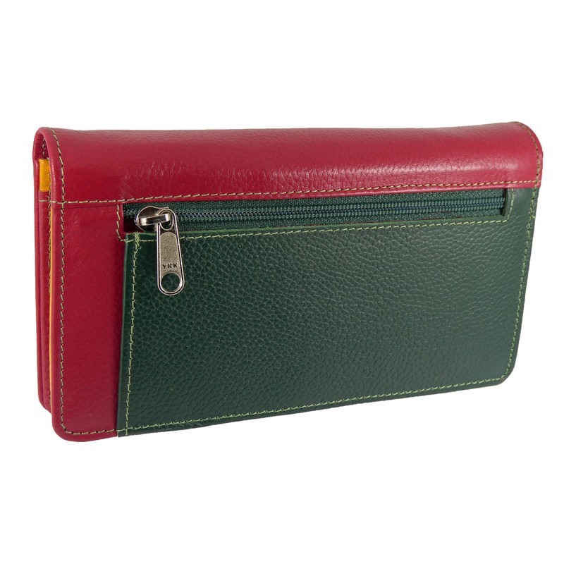 Hide and Sleek Ladies RFID Leather Flapover Matinee Organiser Purse