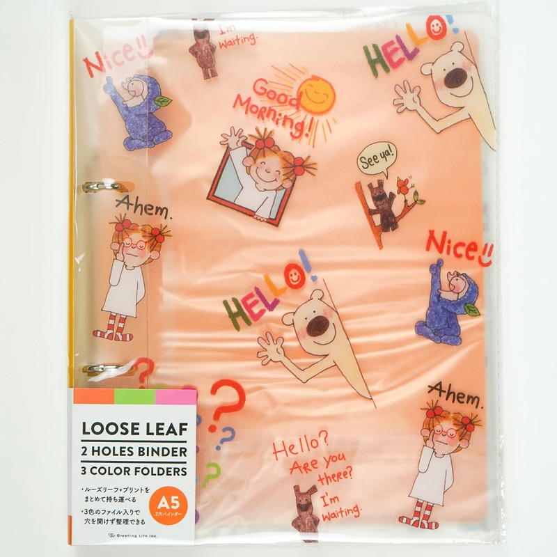 Coco-chan RYZ-1097 Greeting Life 2 Hole Binder A5 Size Clear