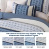Dinjoy King Size Quilt Set Boho, Soft Striped Bedspreads Blue