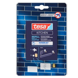 tesa Power.Kit Kitchen Organiser Refill Pack - For Wall Mounting Combination Sets and Kitchen Accessories - Reuse Kitchen Rails and Adapters - 1 x Spare Parts Kit