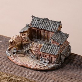 QRZLP Micro Village Houses, Miniature Gardening Landscape Micro Village Stone Houses for Fairy Garden Decoration.