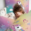 DJDEA Unicorn Cot Bed Duvet Cover Set 120x150cm, Toddler Bedding