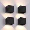 Mille Lucciole 12W 4Pack Outdoor Wall Lights Exterior/Interior,LED Black Outdoor